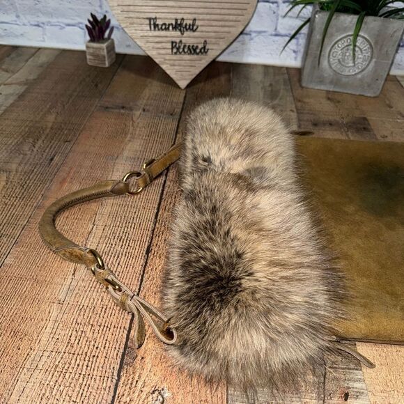 Authentic Prada Real Fox Fur & Suede Shoulder Bag COA In Photos Has Flaws* - Picture 7 of 16